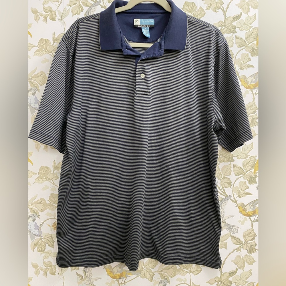Men’s Leadbetter Golf Polo Sz. Med Gry/Blu